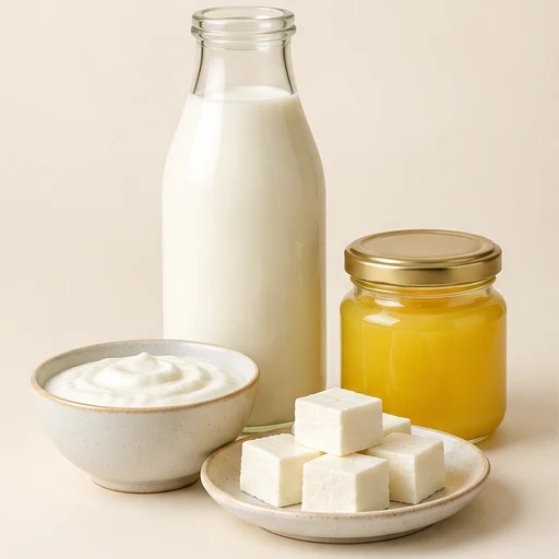 Illustrative milk & dairy delivery assortment