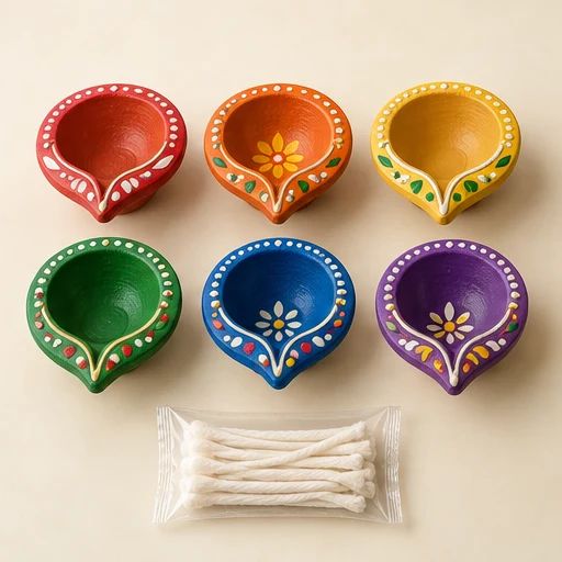 Painted Diya Celebration Set