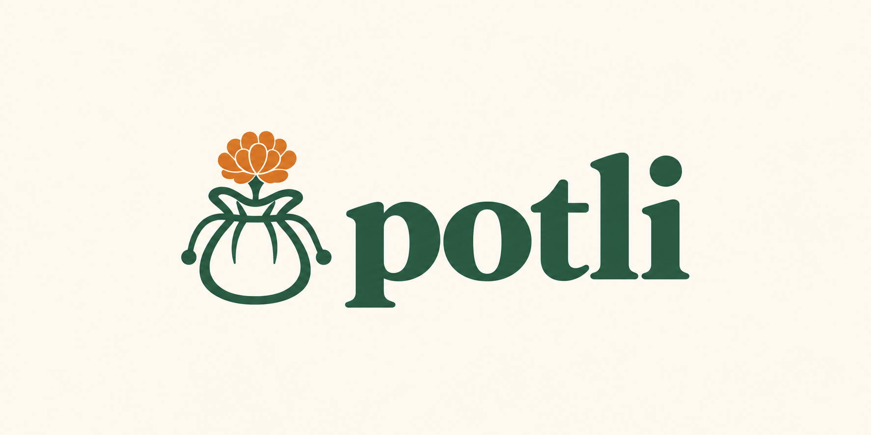Original Potli pouch and marigold logo concept