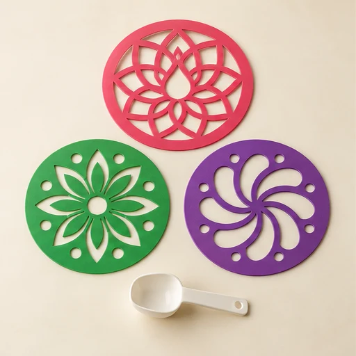 Reusable Rangoli Stencil Set
